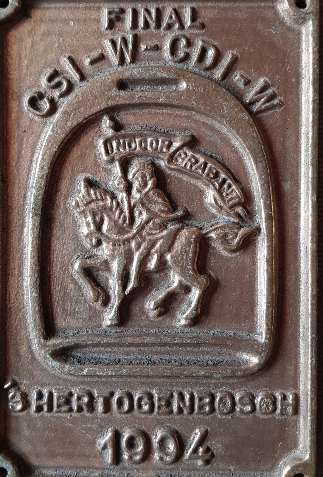 Bronzen plaquette Indoor Brabant 1994, Ophalen of Verzenden