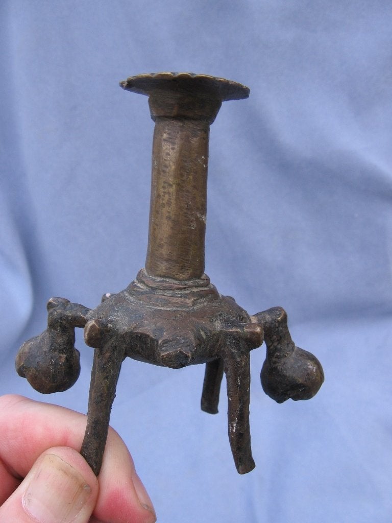 Bronzen Khol ampul met bellen – 16e – 18e eeuw., Antiek en Kunst, Ophalen of Verzenden, Brons