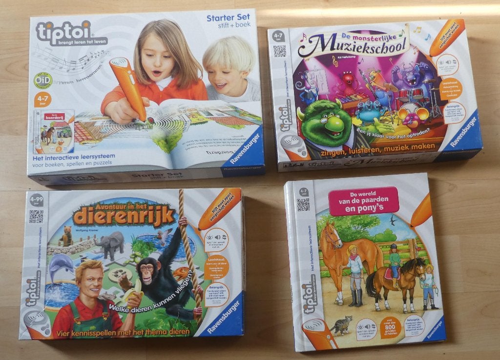 Tiptoi set pen/stift + 3 spellen + 1 boek vanaf 4 jaar., Ophalen of Verzenden, Zo goed als nieuw, Puzzelen, Met geluid
