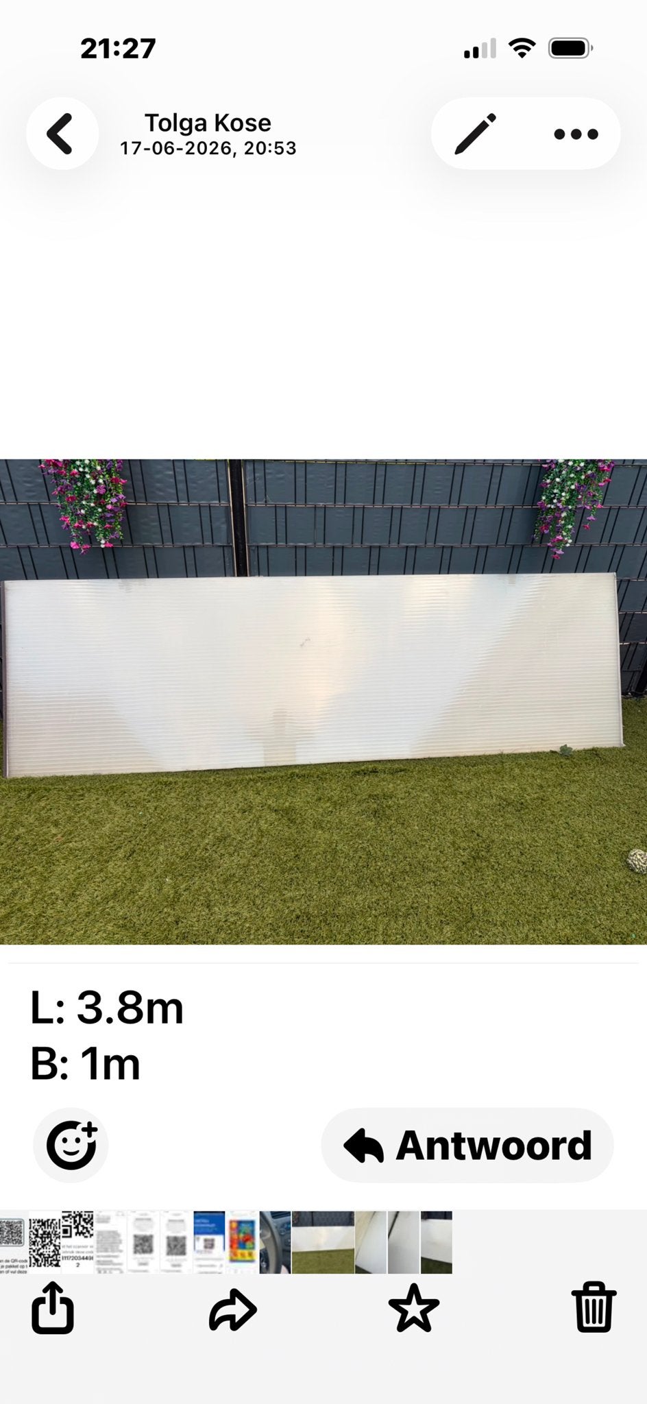 4 polycarbonaat platen (3 dun, 10 mm.1 dik 15 mm), Doe-het-zelf en Verbouw, Platen en Panelen, Ophalen, Gebruikt, Overige materialen