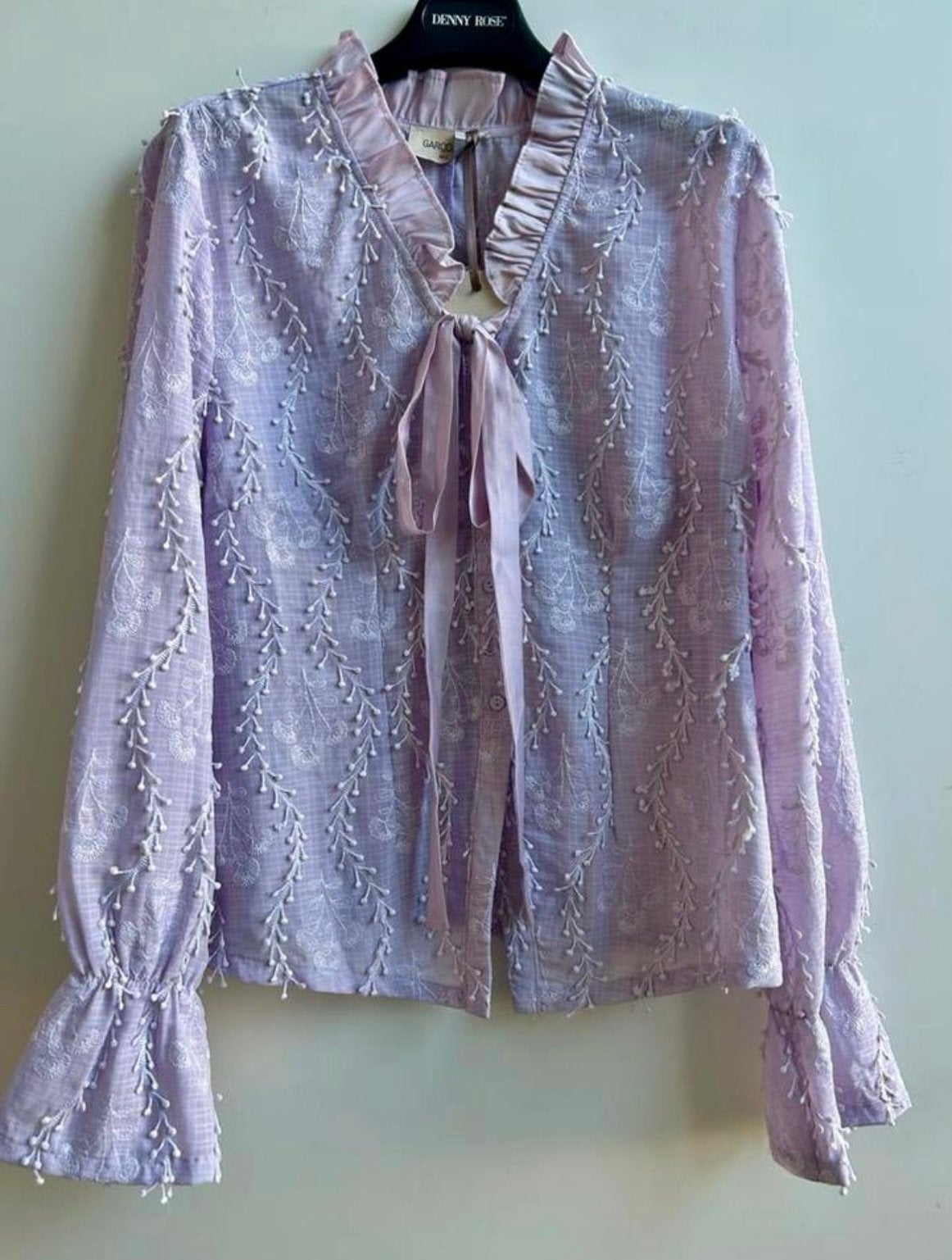 GARCONNE blouse embroidered lila mt S en mt M