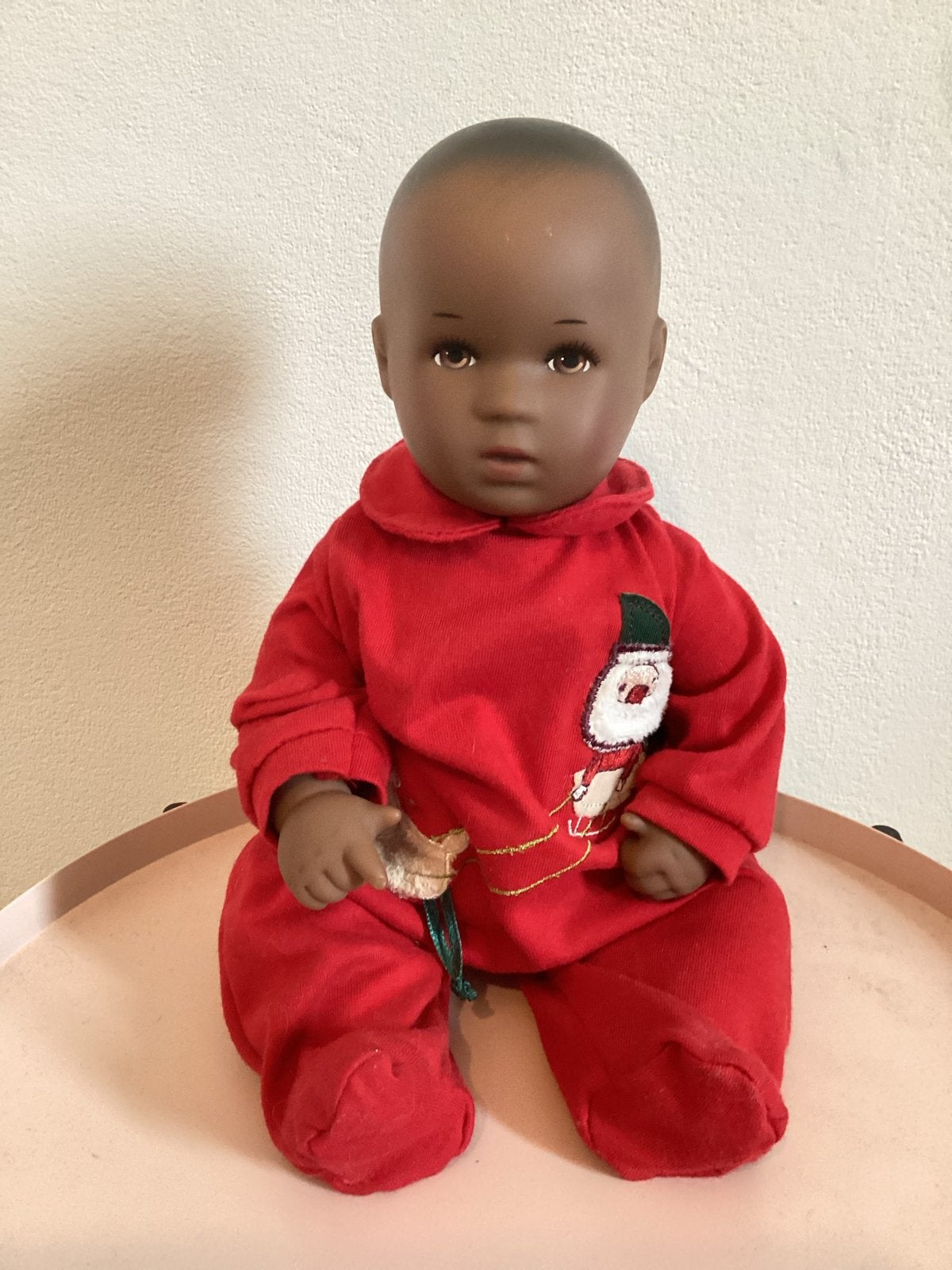 Käthe Kruse Gade Baby pop in kerstoutfit, Verzenden, Zo goed als nieuw, Babypop