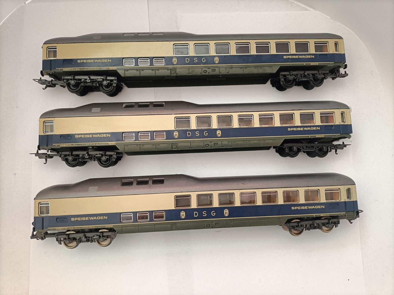 Set van 3 Lima H0 DSG "Rheingold" Speisewagens (WR4um-62), Ophalen, Gebruikt, Gelijkstroom, Wagon