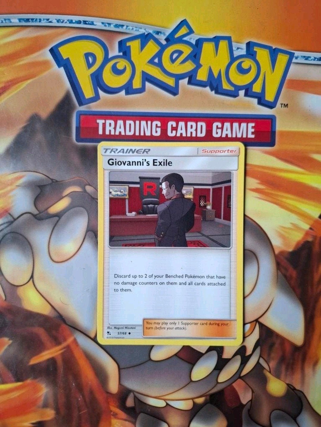 Giovanni's exile 57/68 Sun&moon Hidden fates pokemon kaart, Hobby en Vrije tijd, Ophalen of Verzenden, Zo goed als nieuw, Losse kaart