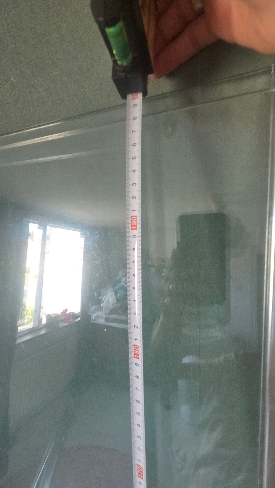 Douchecabine glas: 1 deur en 1 wand (excl. rest), Huis en Inrichting, Ophalen, Gebruikt, Met douche