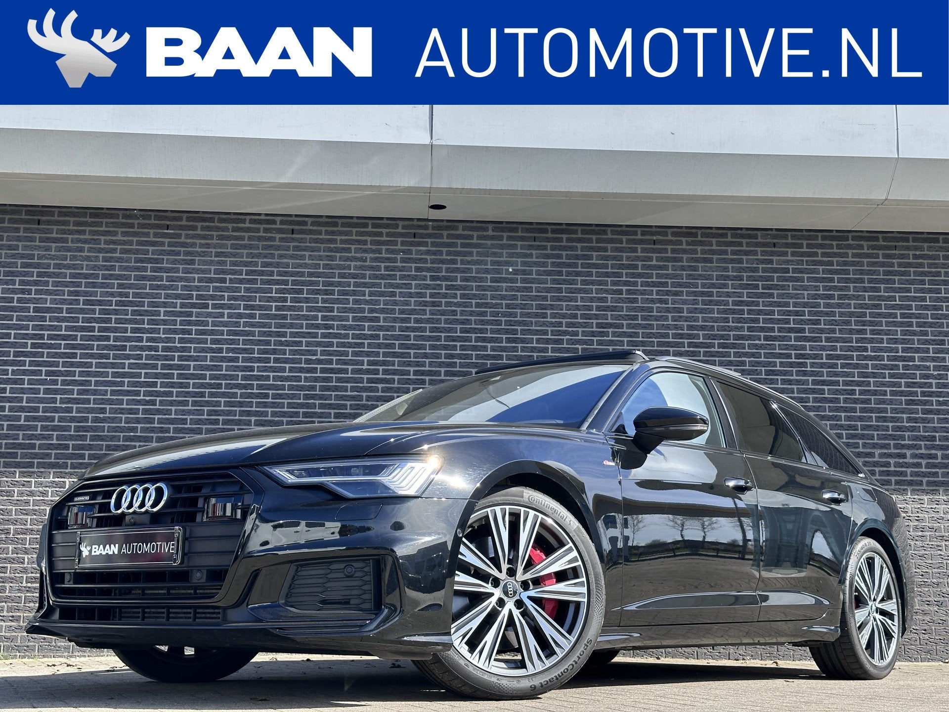 Audi A6 Avant 55 TFSI e quattro Competition | Panoramadak |, Gebruikt, 4 cilinders, Leder en Stof, Zwart