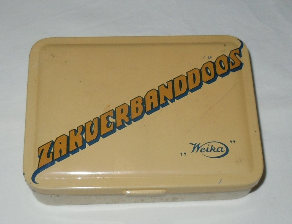 antieke blikken zakverbanddoos, Ophalen of Verzenden