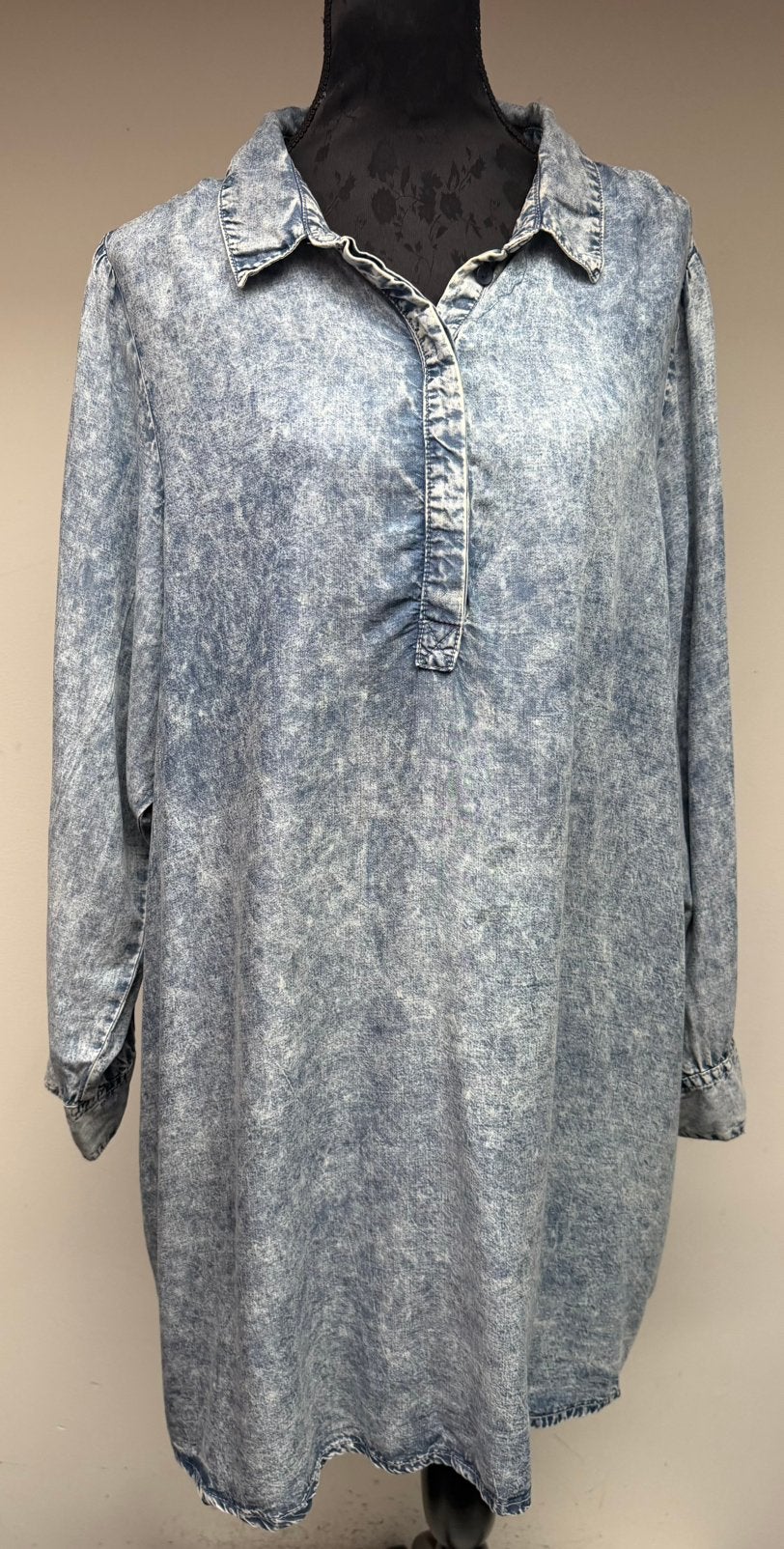 Superleuke stonewashed spijkerjurk ZIZZI mt L ( 52/54), Verzenden, Zo goed als nieuw, Blauw, Jurk