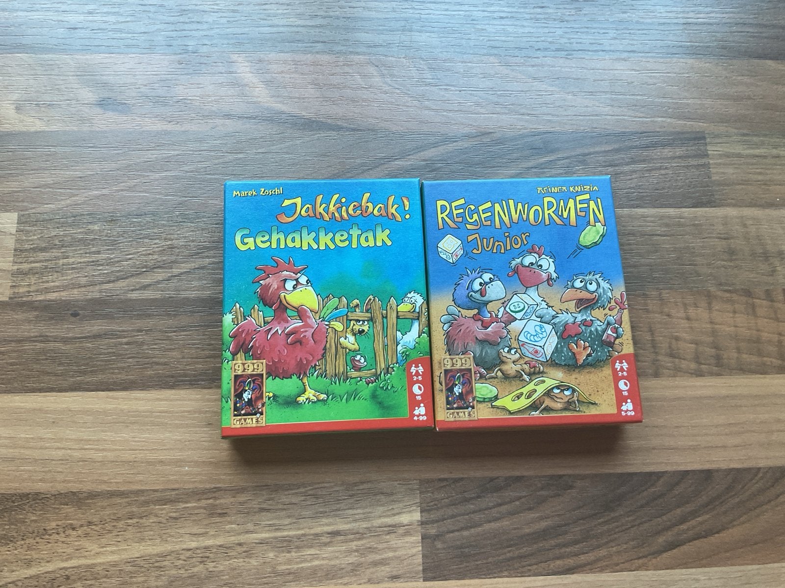 Jakkiebak! Gehakketak & Regenwormen Junior bordspellen, Een of twee spelers, Ophalen, Gebruikt