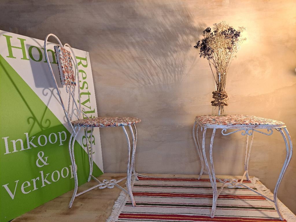 Sierlijke Bistroset – Stoel & Tafel | Brocante / Landelijk, Ophalen
