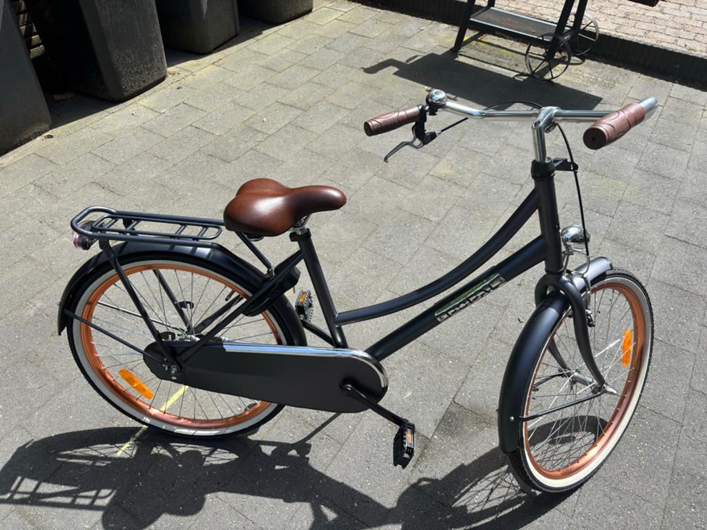 Stoere mat blauwe 24 inch fiets met rosé kleurige velgen, Fietsen en Brommers, Fietsen | Dames | Damesfietsen, Terugtraprem, Gebruikt