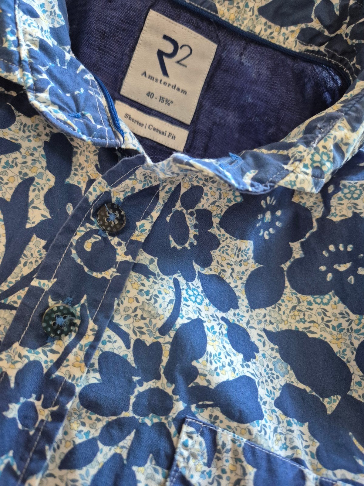 R2 Amsterdam blouse overhemd prints Maat M maat 40, Blauw, ., Zo goed als nieuw, .
