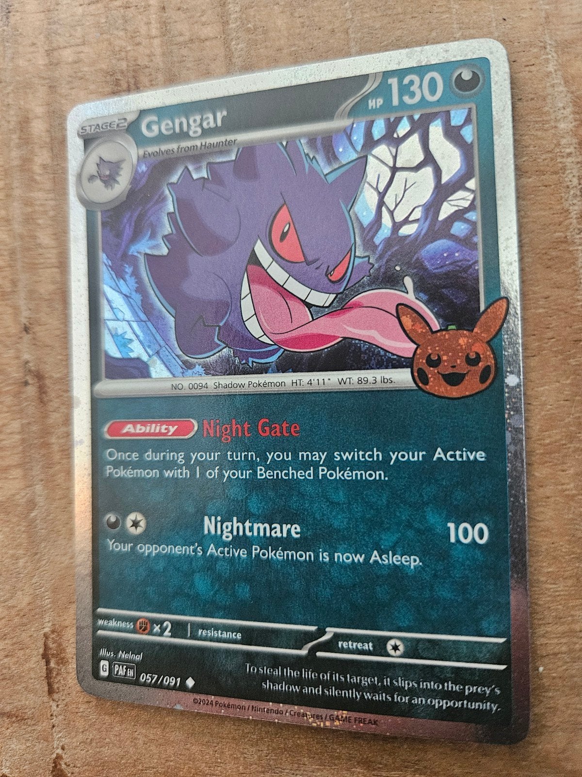 Gengar Trick or Trade Pokémon Kaart, Ophalen of Verzenden, Zo goed als nieuw, Losse kaart, Foil
