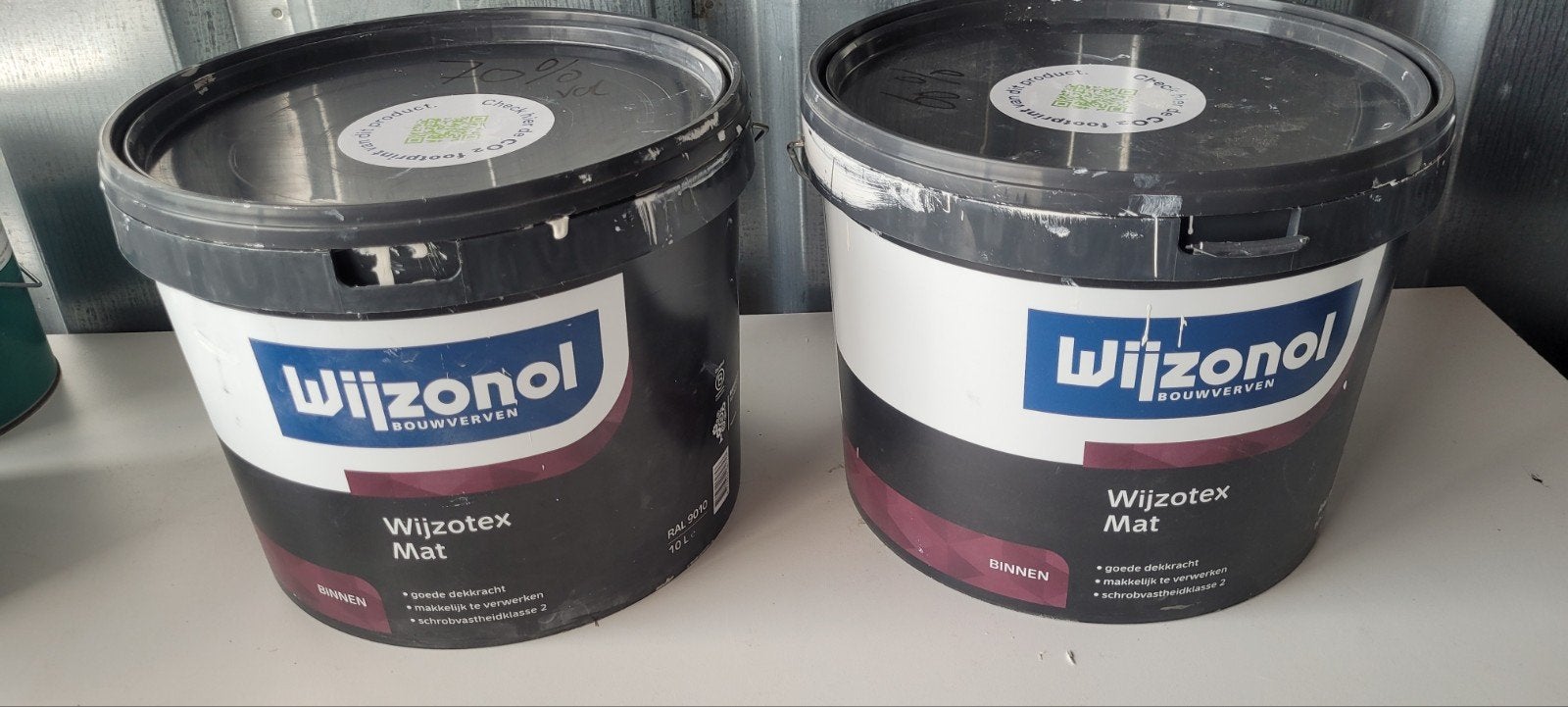 Wijzonol Wijzotex muurverf binnen Ral 9010 wit 2x, Wit, Nieuw, Ophalen of Verzenden, Verf