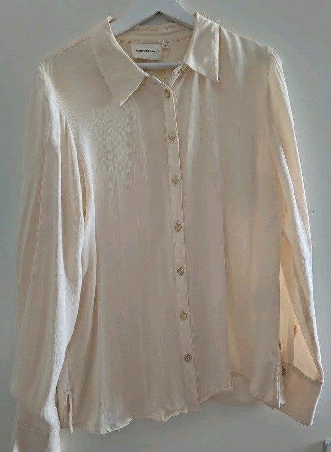 Fabienne Chapot Salma Blouse - Crème met Hartjesknopen, Maat 38/40 (M), Beige, Ophalen of Verzenden, Zo goed als nieuw