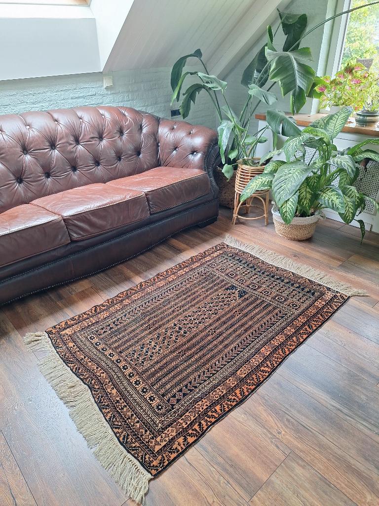 Vintage Oosters tapijt/wandkleed * 160 x 95 cm * Aardetinten, Gebruikt, Bruin, 150 tot 200 cm, Vintage Perzisch oosters Tapijt vloerkleed bohemian wandkleed