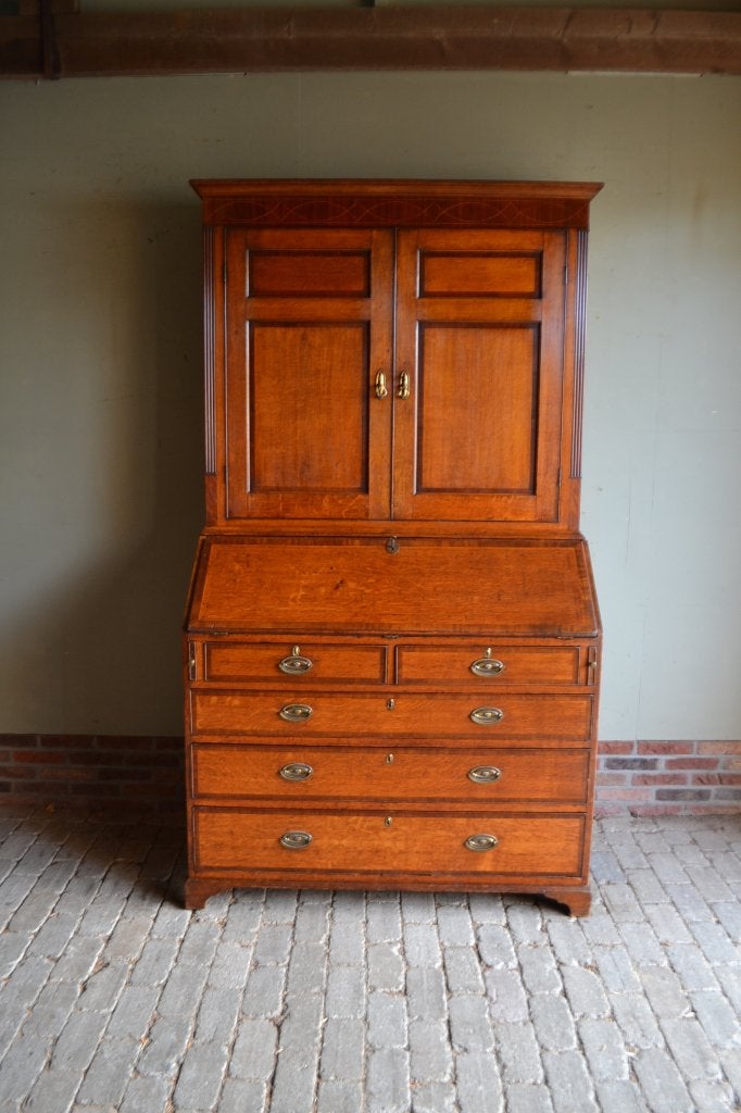 Prachtig antiek eiken houten topbureau, secretaire, buro., Antiek en Kunst, Verzenden