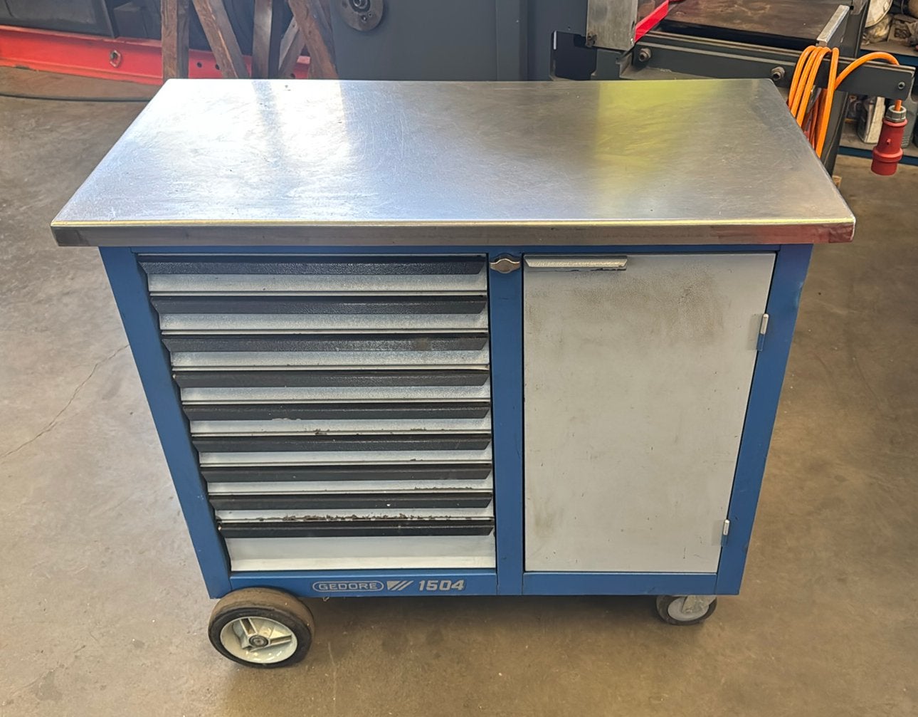Gedore 1504 Gereedschapwagen 9 lades werkbank, Ophalen, Gebruikt, 170 cm of meer
