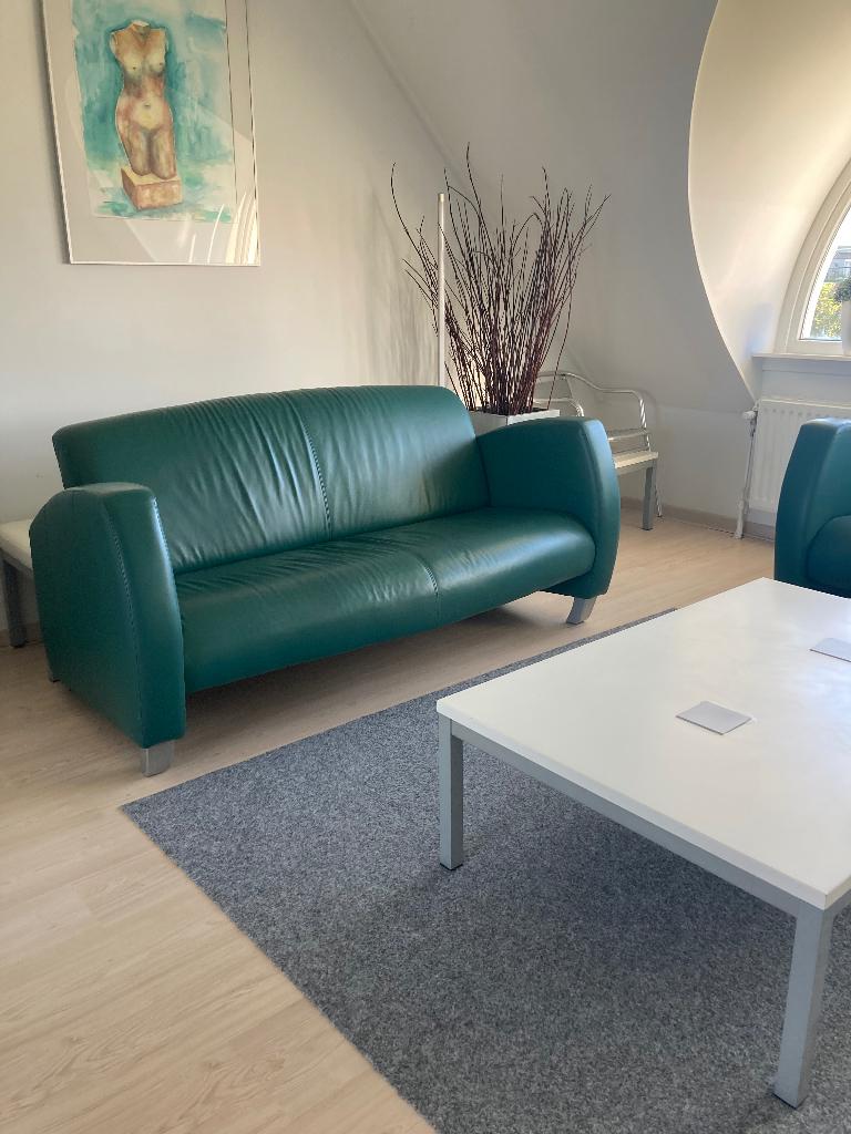 Bankstel 2 en 3 zits plus salontafel Jan de Bouvrie, Huis en Inrichting, Banken | Bankstellen, Ophalen, Kunststof, Gebruikt, Overige maten