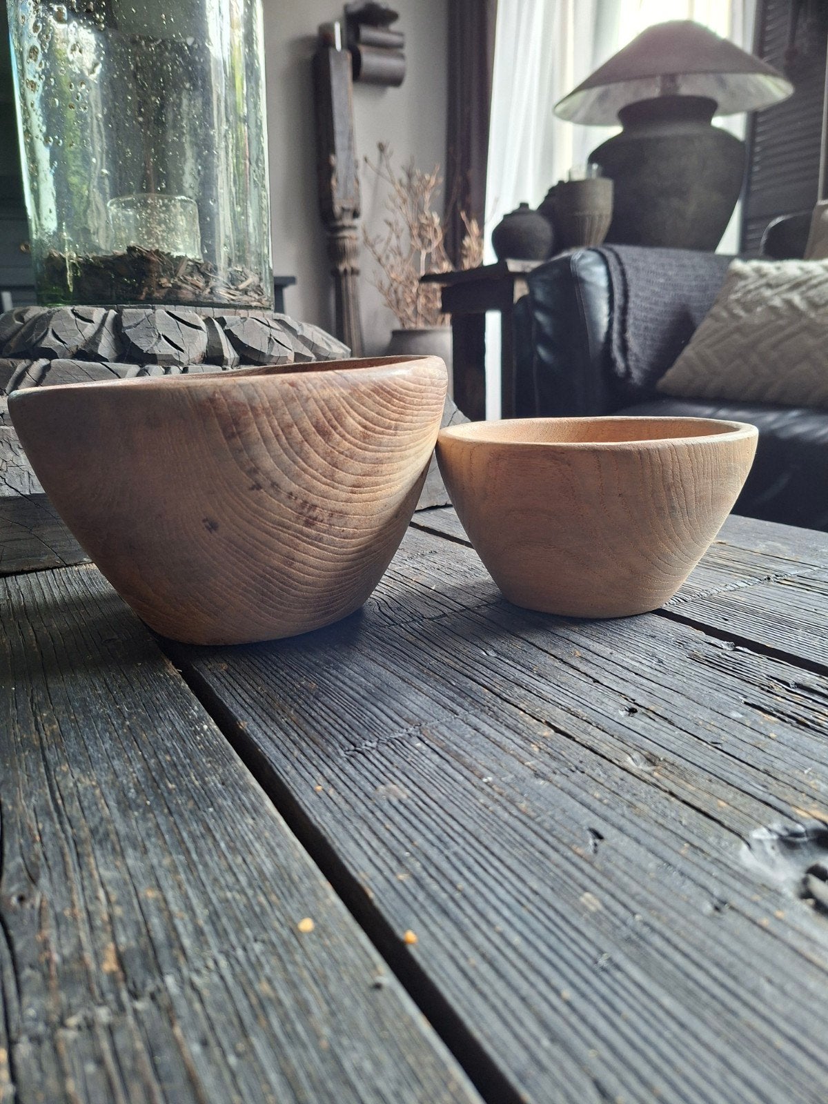 houten bakjes schalen, Huis en Inrichting, Woonaccessoires | Schalen en Manden, Ophalen of Verzenden, Rond, Hout