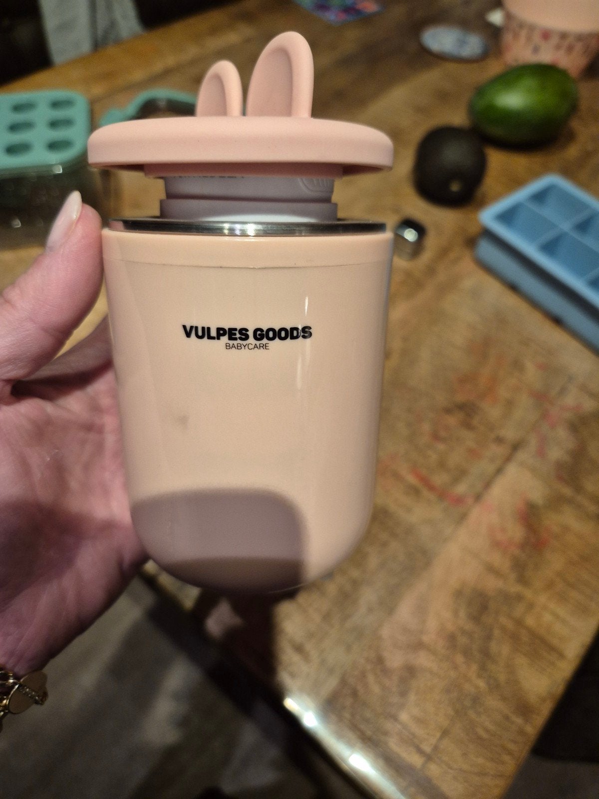 Vulpes Goods Babycare Flessenwarmer - Draagbaar & USB, Flessen- of potjesverwarmer, Vulpes Goods, Ophalen of Verzenden, Zo goed als nieuw