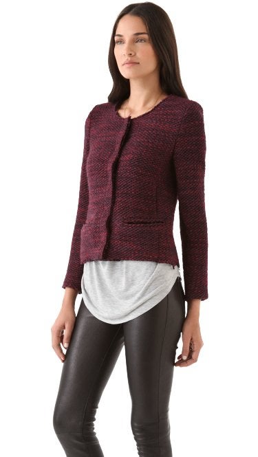 IRO gemêleerd vestje, Shena jasje, cardigan, wijnrood, Mt. S, Verzenden, Maat 36 (S), Rood, Iro
