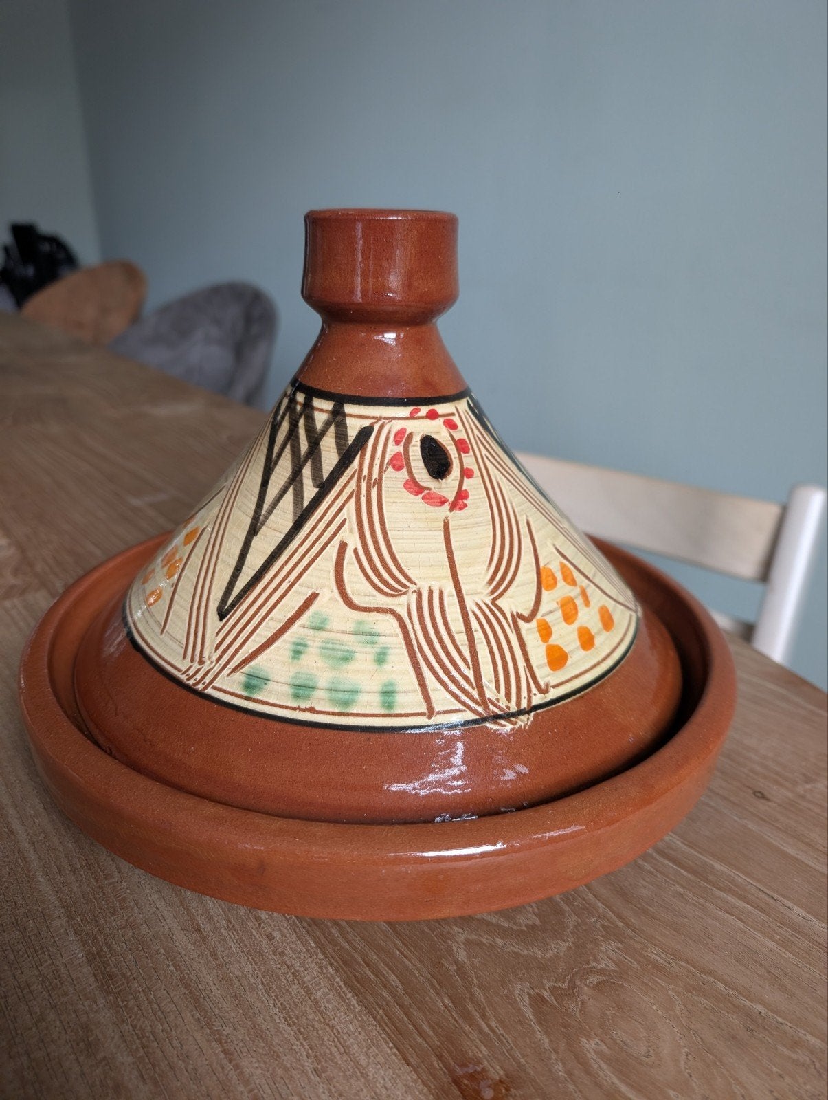 Tajine - Zo goed als nieuw - Ø 30 cm, Ophalen, Zo goed als nieuw, Steen/keramiek, Meerkleurig