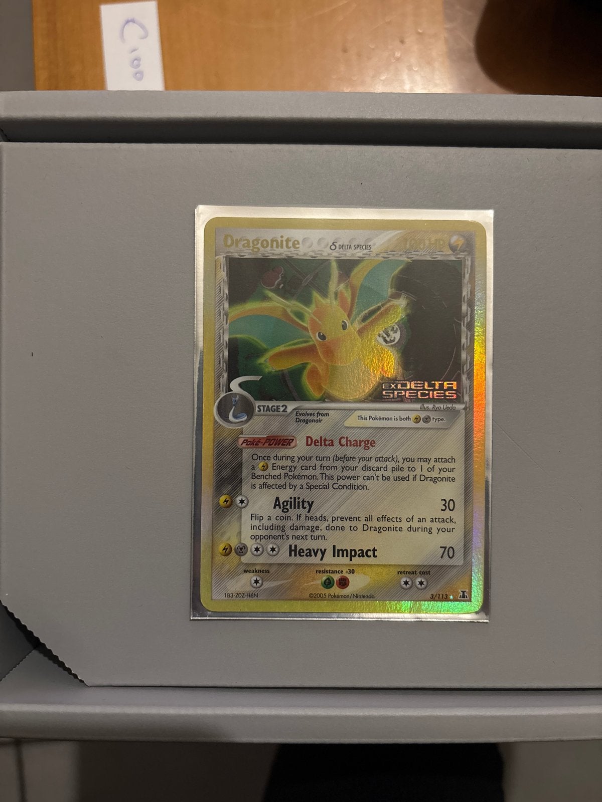 Dragonite δ Delta Species Holo Rare Pokémon Kaart, Ophalen of Verzenden, Zo goed als nieuw, Losse kaart, Foil