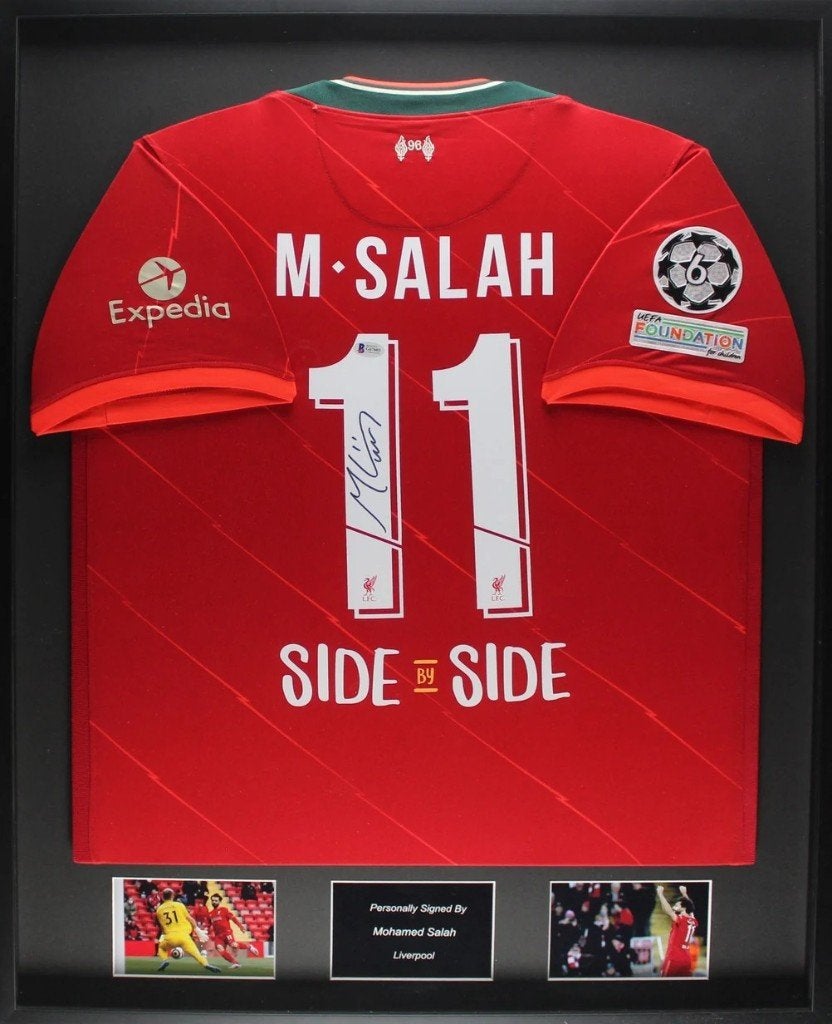 Mohamed Salah Liverpool 21/22 gesigneerd ingelijst shirt, Buitenlandse clubs, Soccersignings.nl, Shirt, Nieuw