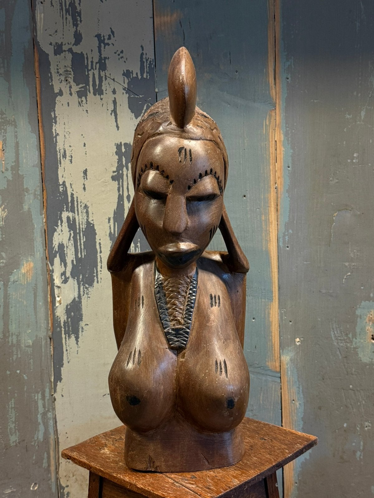 Afrikaanse vrouwen buste, Ophalen, Hout, 50 - 100 cm