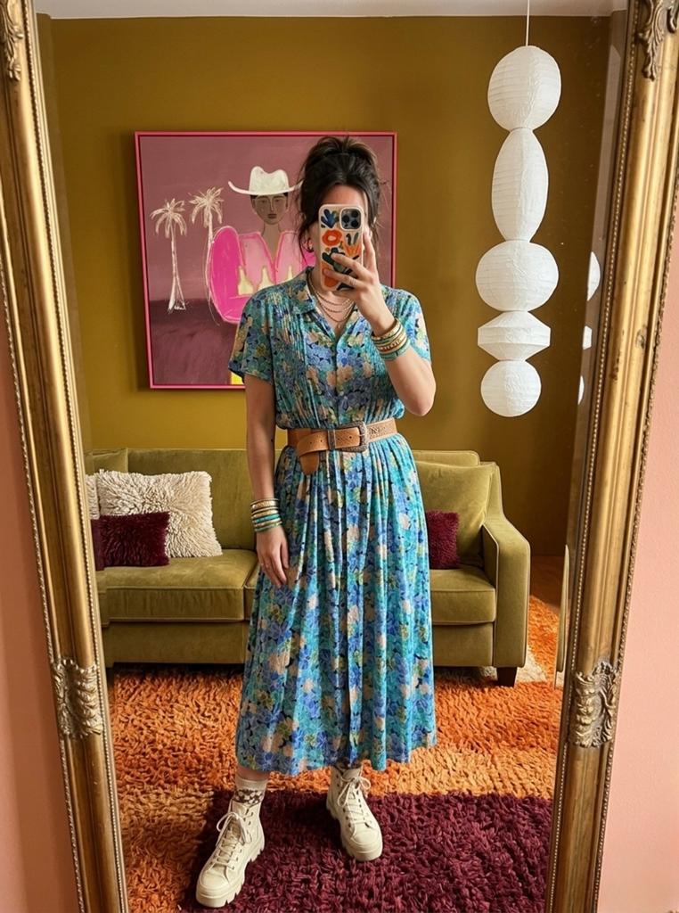 Vintage White Stag Maxi Jurk Tropical Print Rayon Maat 42-46, Kleding | Dames, Jurken, Blauw, Maat 46/48 (XL) of groter, Ophalen of Verzenden