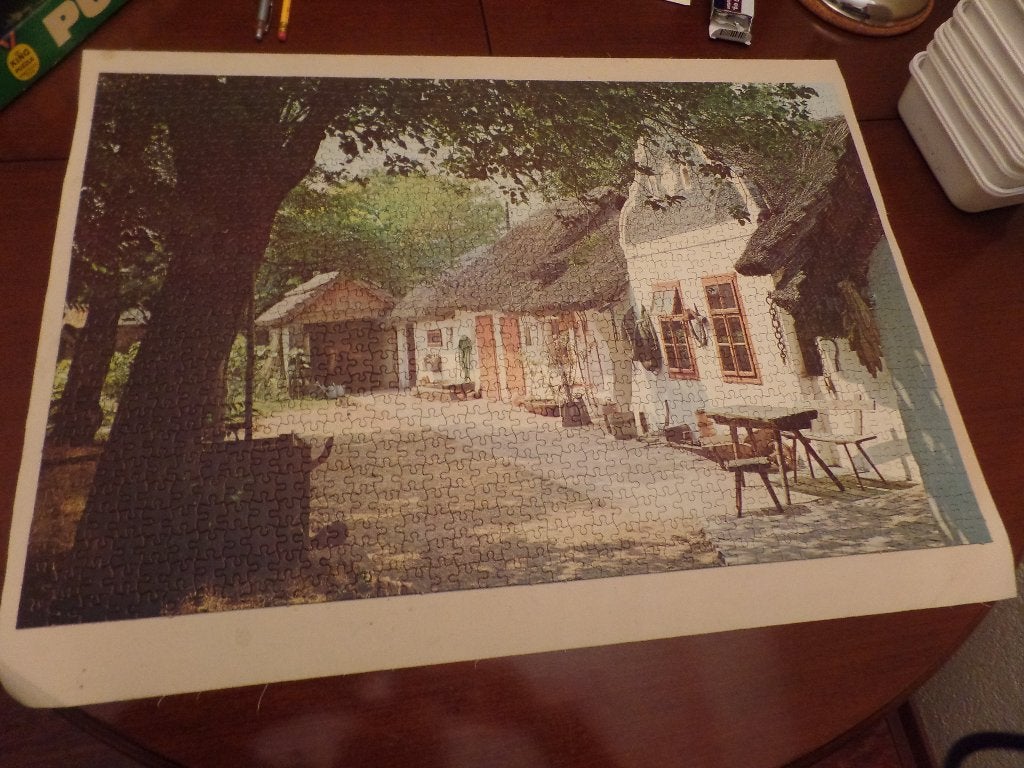 Puzzel boerderij 1000 stukjes, Hobby en Vrije tijd, Denksport en Puzzels, Ophalen of Verzenden, 500 t/m 1500 stukjes, Gebruikt