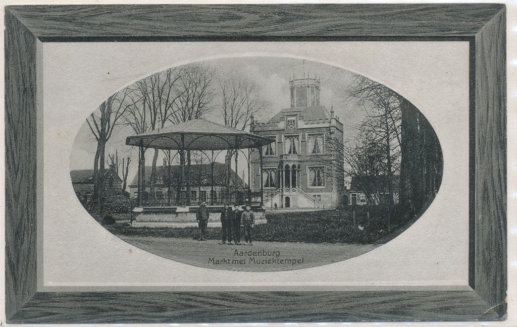 Aardenburg - Markt met muziektempel (kiosk) 1915, Ophalen of Verzenden, Voor 1920, Gelopen, Zeeland