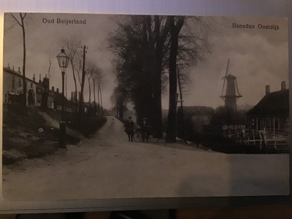 Oude Ansicht Oud Beijerland Beneden Oostdijk Molen ca 1910, Verzamelen, Ophalen of Verzenden, Voor 1920, Gelopen, Zuid-Holland