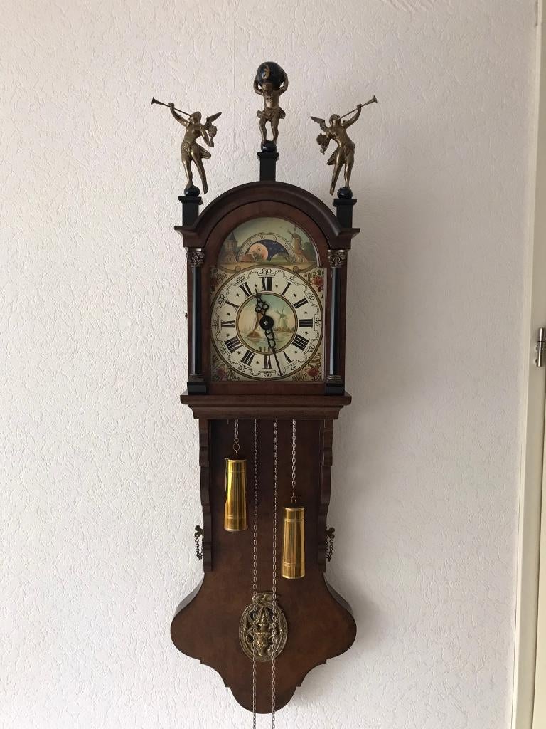 Friese staartklok met maanstandaanduiding, Ophalen, Zo goed als nieuw, Analoog, Wandklok