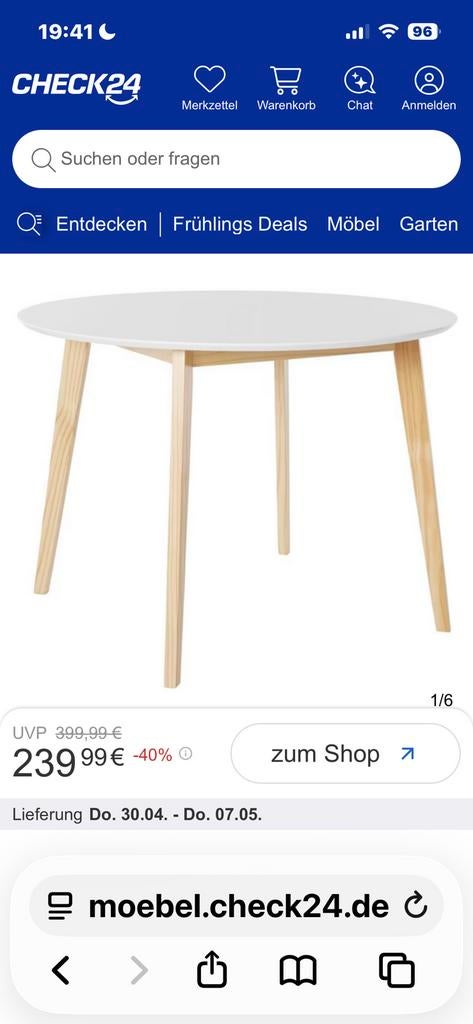 Mooie witte eettafel diameter 105 cm als Nieuw…., Ophalen, Zo goed als nieuw