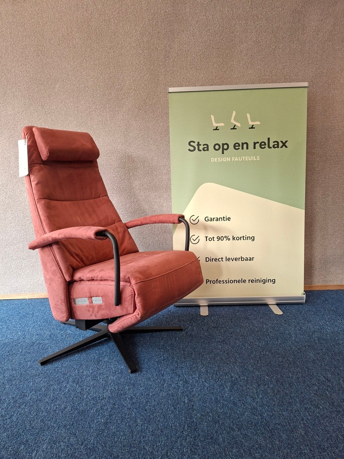 sta op relax fauteuil Prominent c102 Extra luxe Als nieuw!, Minder dan 75 cm, Hoofdstraat 60 Schijndel, Ophalen of Verzenden, Zo goed als nieuw