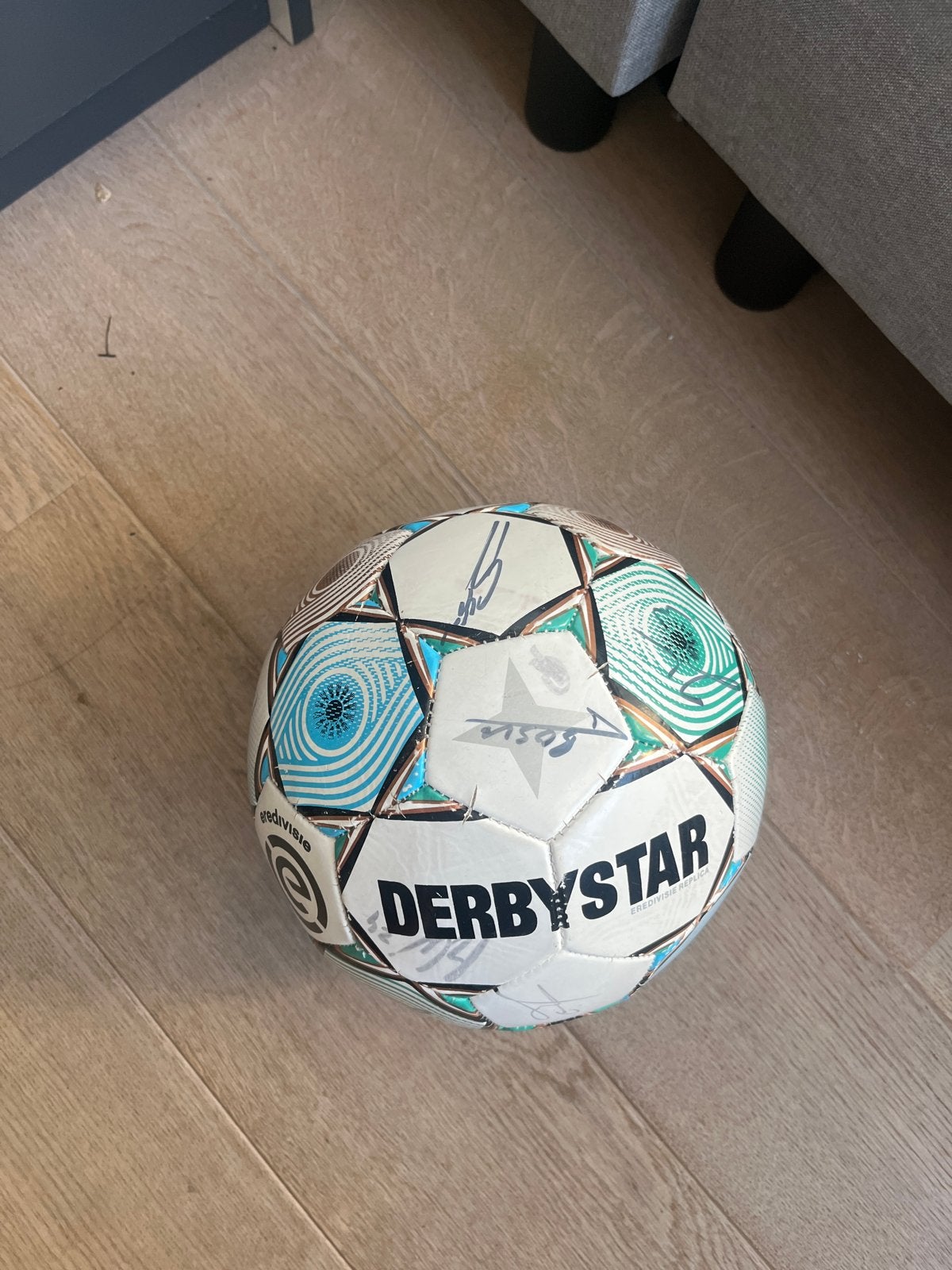 Derbystar Eredivisie PSV Voetbal Gesigneerd, Ophalen of Verzenden, Gebruikt, Bal