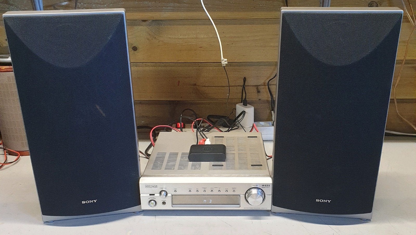 Denon dra-f101 receiver + sony speakers + bluetooth, Ophalen of Verzenden, Cd-speler, Sony
