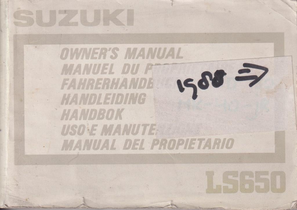 Suzuki LS650 Savage Instruktieboekje meertalig1988, Ophalen of Verzenden, Gebruikt
