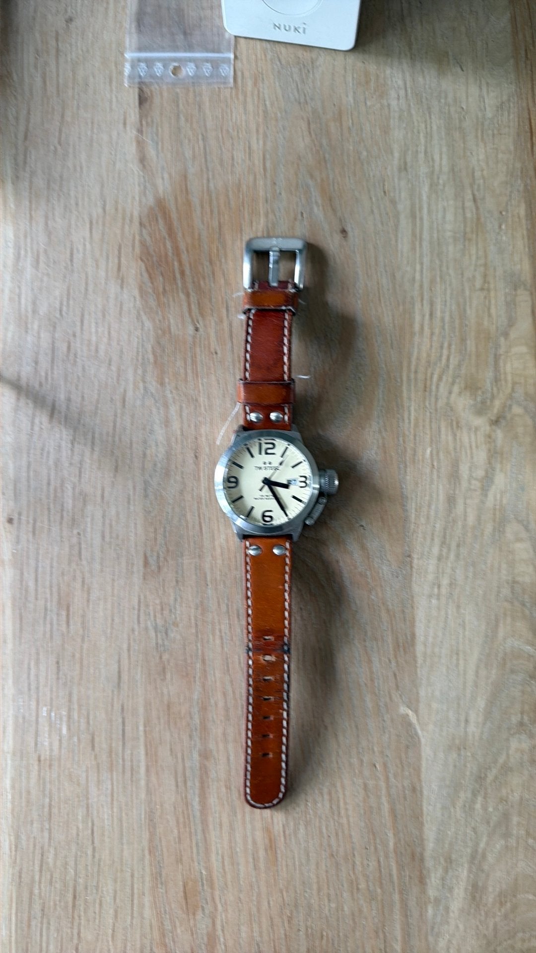 TW Steel Polshorloge met Leren Band, Overige merken, Staal, Polshorloge, Ophalen of Verzenden