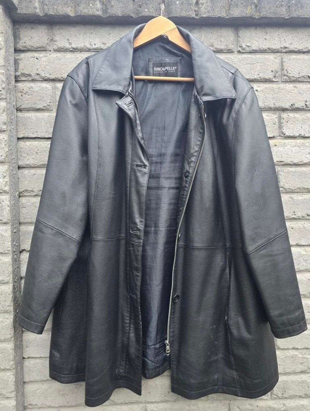 Zwarte leren jas van Rino & Pelle, maat 48, Zwart, Maat 46/48 (XL) of groter, Ophalen of Verzenden, Zo goed als nieuw