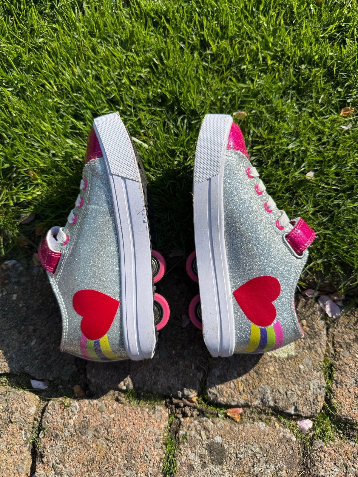 Heelys X2 Snazzy Silver Rainbow mt 31, Ophalen of Verzenden, Zo goed als nieuw