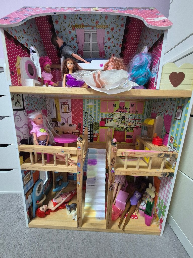 Houten poppenhuis, Ophalen, Gebruikt, Poppenhuis