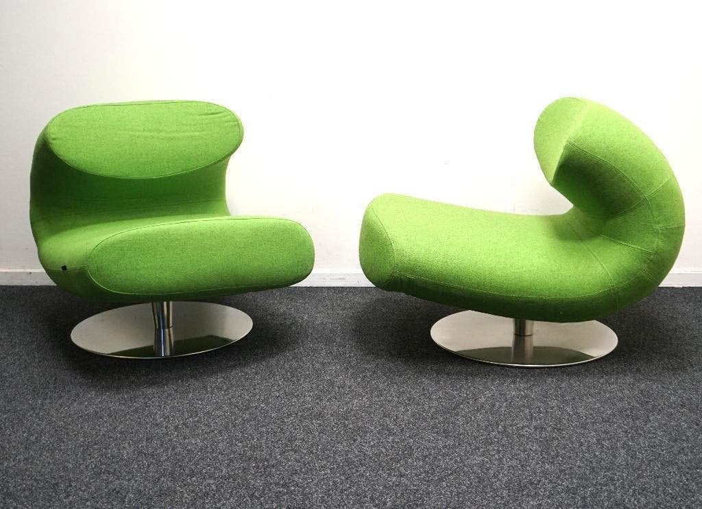 Softline Rio Design Fauteuils | Groen | Design Stoelen, Gebruikt, -, -, 75 tot 100 cm