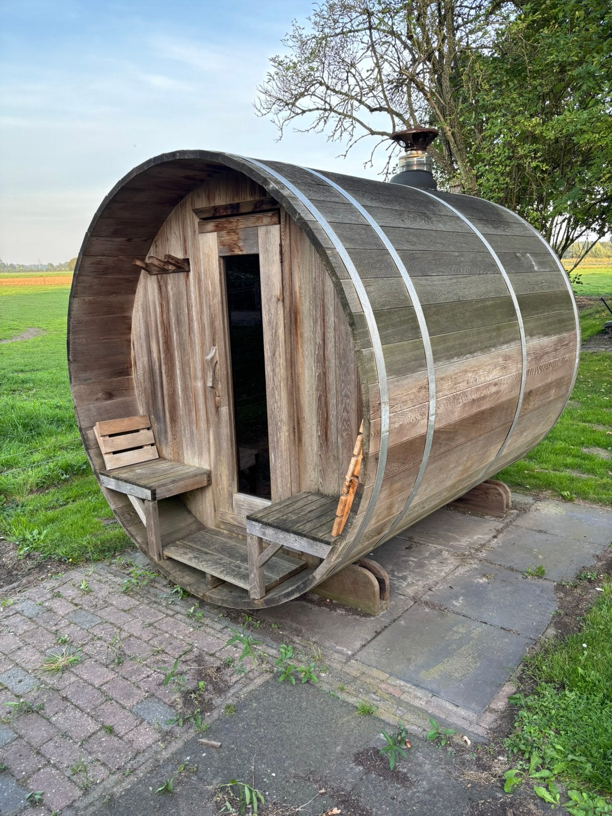 Buiten sauna, Sport en Fitness, Ophalen, Gebruikt, Complete sauna
