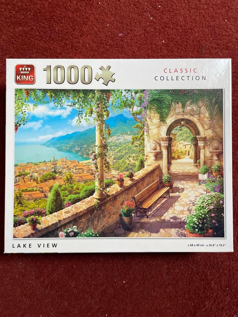 King Classic Collection Puzzel - Lake View 1000 stukjes, Ophalen of Verzenden, 500 t/m 1500 stukjes, Zo goed als nieuw, Legpuzzel