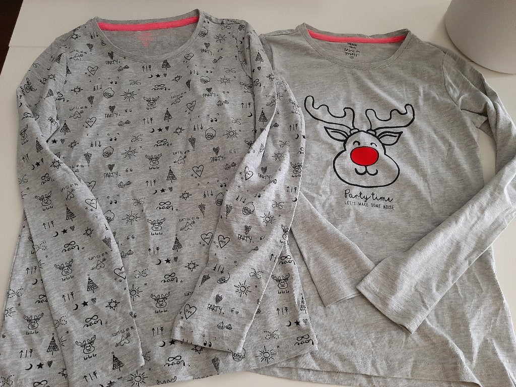 2 shirts, Hema, kerst, maat 146-152, NIEUW!!! 2=€3,-!, Kinderen en Baby's, Ophalen of Verzenden, Nieuw, Meisje, Shirt of Longsleeve