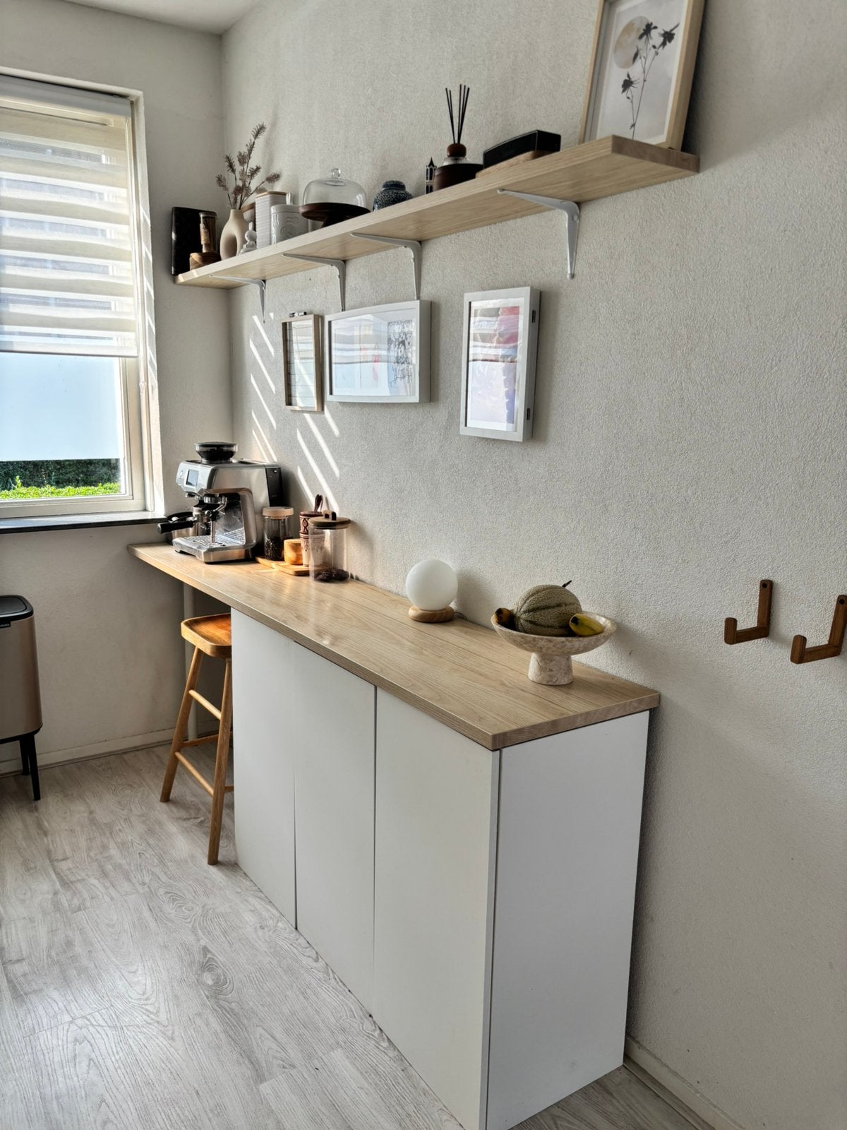 Complete IKEA METOD koffiecorner  maatwerk inclusief barkruk, Ophalen, Zo goed als nieuw, Wit, Enkelwandige keuken