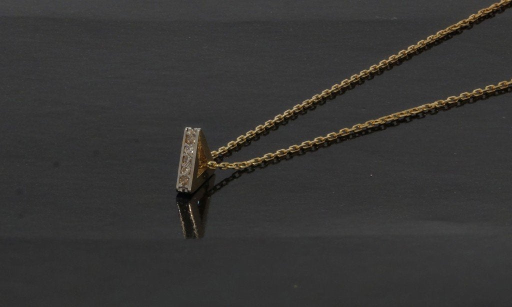 Nieuwe 14k gouden anker schakel ketting hanger zirkonia dame, Voordeelsieraden, Verzenden, Nieuw, Met edelsteen